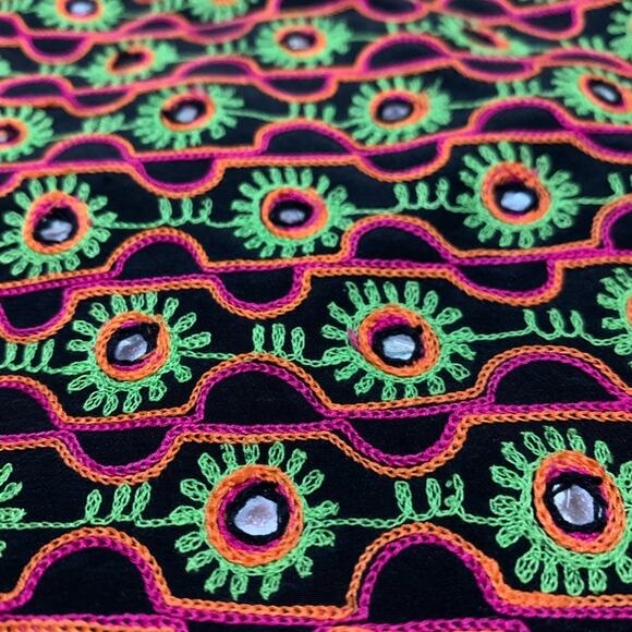 GRYPHON New York Black Floral Neon Silk Mini Skirt Size XS - Picture 5 of 8